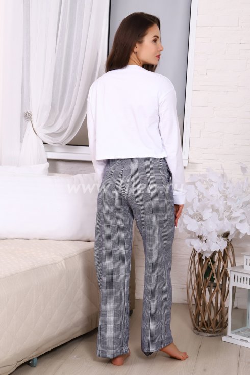 Пижама , бело-серый 