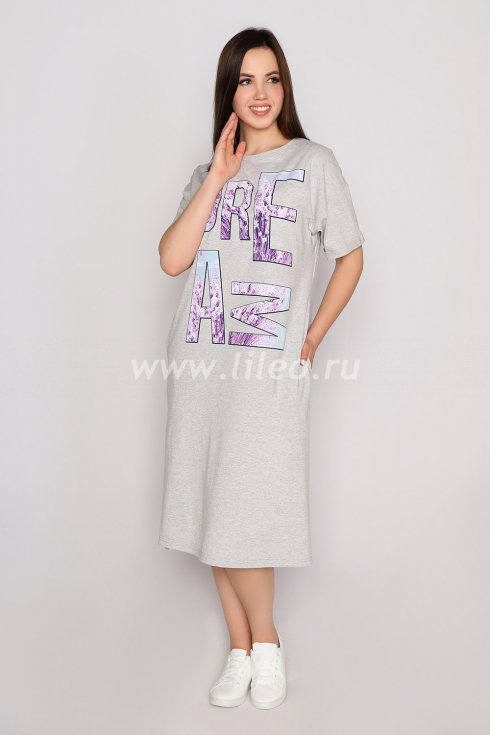 Платье домашнее, Серый меланж