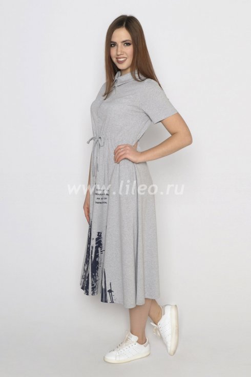 Платье , Серый меланж