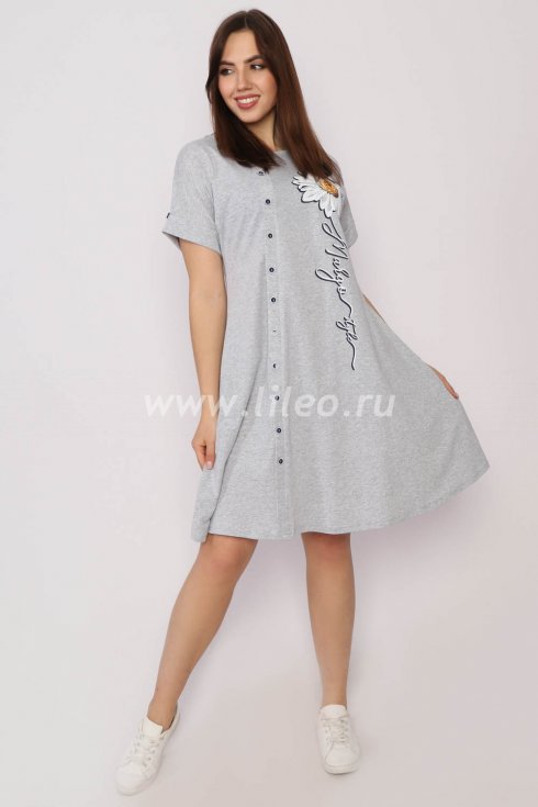 Платье, Серый меланж 