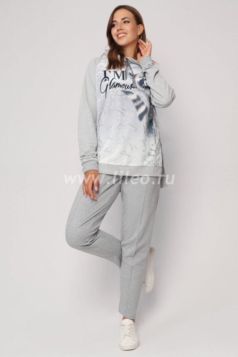 Брюки , Серый меланж 