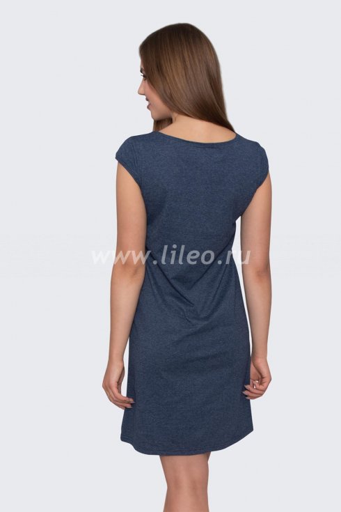 Ночная сорочка , темно-синяя меланж 