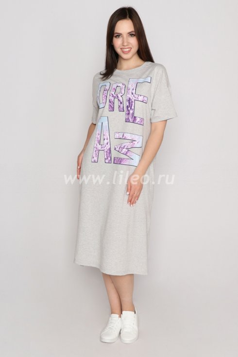 Платье домашнее, Серый меланж 