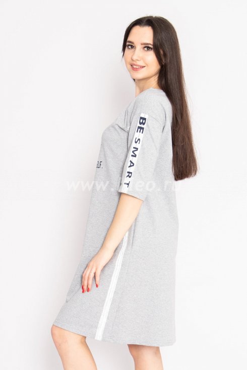 Платье, серое меланж 