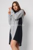 Платье m-146400002, цвет - серый меланж/темно-синий